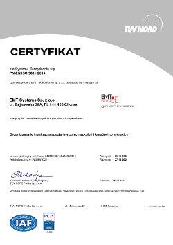 certyfikat PN-EN ISO 9001:2015